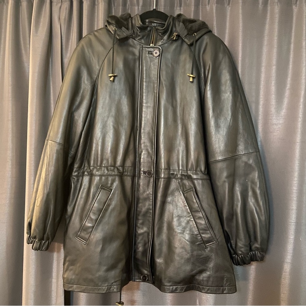 Bromley Sport Black Leather Jacket Size Large Gem